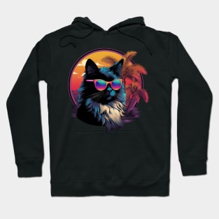 Retro Wave Balinese Cat Shirt Hoodie